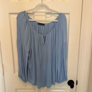 James & Joy Long Sleeve Scoop Neck Blouse